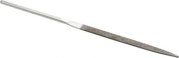 Strauss - 5-1/2" OAL Fine Taper Needle Diamond File - 1/4" Wide x 1/16" Thick, 2-3/4 LOC, 91 Grit - Americas Industrial Supply