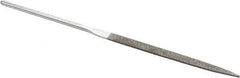 Strauss - 5-1/2" OAL Fine Taper Needle Diamond File - 1/4" Wide x 1/16" Thick, 2-3/4 LOC, 91 Grit - Americas Industrial Supply