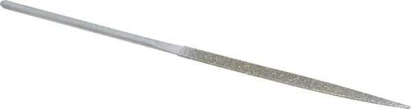 Strauss - 5-1/2" OAL Coarse Half Round Needle Diamond File - 13/64" Wide x 1/16" Thick, 2-3/4 LOC, 181 Grit - Americas Industrial Supply