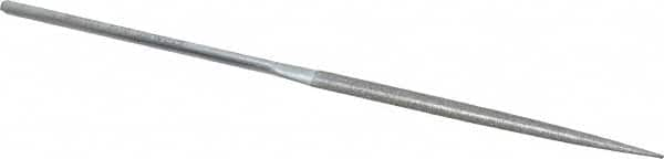 Strauss - 5-1/2" OAL Fine Half Round Needle Diamond File - 13/64" Wide x 1/16" Thick, 2-3/4 LOC, 91 Grit - Americas Industrial Supply