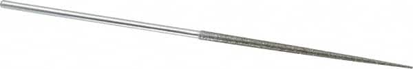 Strauss - 5-1/2" OAL Coarse Round Needle Diamond File - 1/8" Wide x 1/8" Thick, 2-3/4 LOC, 181 Grit - Americas Industrial Supply