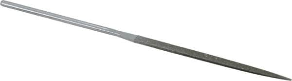 Strauss - 5-1/2" OAL Medium Knife Needle Diamond File - 13/64" Wide x 1/16" Thick, 2-3/4 LOC, 126 Grit - Americas Industrial Supply