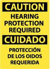 NMC - "Caution - Hearing Protection Required", 14" Long x 10" Wide, Aluminum Safety Sign - Rectangle, 0.04" Thick, Use for Accident Prevention - Americas Industrial Supply