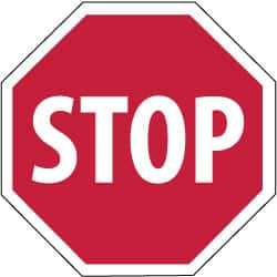 NMC - "Stop", 12" Wide x 12" High, Plastic Stop & Yield Signs - 0.05" Thick, White on Red, Octagon, Wall Mount - Americas Industrial Supply