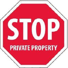 NMC - "Security Notice - Stop - Private Property", 12" Long x 12" Wide, Rigid Plastic Safety Sign - Hexagon, 0.05" Thick, Use for Security & Admittance - Americas Industrial Supply