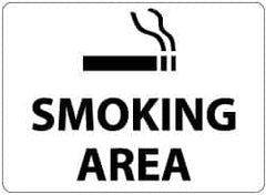 NMC - "Smoking Area", 10" Long x 14" Wide, Aluminum Safety Sign - Rectangle, 0.04" Thick, Use for Smoking Regulations - Americas Industrial Supply