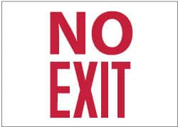 NMC - No Exit, Plastic Exit Sign - 14" Wide x 10" High, Glow-in-the-Dark - Americas Industrial Supply