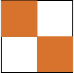 NMC - Orange & White Checkered Vinyl Tape - 2" Wide x 54' Long x 0.002" Thick, General Traffic - Americas Industrial Supply