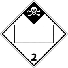 NMC - 10-3/4" Wide x 10-3/4" High, Rigid Plastic Placard - Black on White, UV Resistant, Chemical Resistant, Graffiti Proof - Americas Industrial Supply