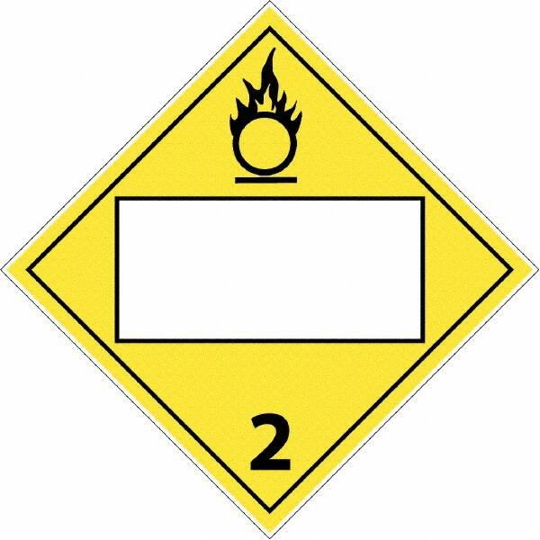 NMC - 10-3/4" Wide x 10-3/4" High, Rigid Plastic Placard - Black & White on Yellow, UV Resistant, Chemical Resistant, Graffiti Proof - Americas Industrial Supply