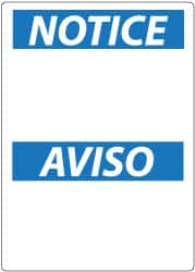 NMC - "Notice - Safety Glasses Required Beyond This Point", 14" Long x 10" Wide, Rigid Plastic Safety Sign - Rectangle, 0.05" Thick, Use for Accident Prevention - Americas Industrial Supply