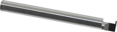 Accupro - 0.0255" Groove Width, 1/4" Min Hole Diam, 1/4" Max Hole Depth, Retaining Ring Grooving Tool - 0.06" Projection, 2-1/4" Shank Length, 2-1/2" OAL, Solid Carbide, Bright Finish - Exact Industrial Supply