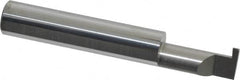 Accupro - 0.07" Groove Width, 3/8" Min Hole Diam, 3/4" Max Hole Depth, Retaining Ring Grooving Tool - 0.11" Projection, 1-3/4" Shank Length, 2-1/2" OAL, Solid Carbide, Bright Finish - Exact Industrial Supply