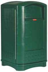 Rubbermaid - 50 Gal Green Rectangle Trash Can - Polyethylene, 42-1/8" High x 24-3/4" Long x 25-1/4" Wide - Americas Industrial Supply