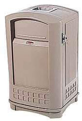 Rubbermaid - 50 Gal Beige Square Trash Can - Polyethylene, 42" High x 25" Long x 25" Wide - Americas Industrial Supply