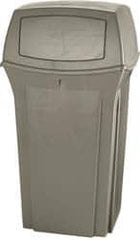 Rubbermaid - 35 Gal Beige Square Trash Can - Polyethylene, 41" High x 21-1/2" Long x 21-1/2" Wide - Americas Industrial Supply