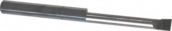 Accupro - 0.11" Min Bore Diam, 0.7" Max Bore Depth, 1/8 Shank Diam, Boring Bar - Right Hand Cut, Solid Carbide, Bright Finish - Exact Industrial Supply