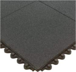 Wearwell - 3' Long x 3' Wide x 5/8" Thick, Anti-Fatigue Modular Matting Tiles - Male & Female, 4 Interlocking Sides, Black, For Dry & Wet Areas, Series 574 - Americas Industrial Supply