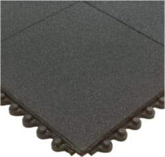 Wearwell - 3' Long x 3' Wide x 5/8" Thick, Anti-Fatigue Modular Matting Tiles - Male & Female, 4 Interlocking Sides, Black, For Dry & Wet Areas, Series 574 - Americas Industrial Supply