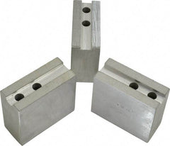 H & R Manufacturing - 11" Chuck Capacity, 1.5mm x 60° Serrated Attachment, Square Soft Lathe Chuck Jaw - 3 Jaws, Aluminum, 1.181" Btw Mount Hole Ctrs, 4" Long x 1-3/4" Wide x 3-1/2" High, 0.63" Groove, 12mm Fastener - Americas Industrial Supply