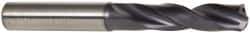 Kennametal - 7/16" 140° Spiral Flute Solid Carbide Screw Machine Drill Bit - Multilayer TiAlN Finish, Right Hand Cut, 2.1654" Flute Length, 4.0157" OAL, Standard Point, Straight Shank, Through Coolant - Americas Industrial Supply