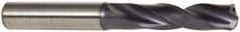 Kennametal - 7/16" 140° Spiral Flute Solid Carbide Screw Machine Drill Bit - Multilayer TiAlN Finish, Right Hand Cut, 2.1654" Flute Length, 4.0157" OAL, Standard Point, Straight Shank, Through Coolant - Americas Industrial Supply