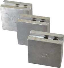 H & R Manufacturing - 8" Chuck Capacity, 1.5mm x 60° Serrated Attachment, Square Soft Lathe Chuck Jaw - 3 Jaws, Aluminum, 1" Btw Mount Hole Ctrs, 3-1/2" Long x 1-1/2" Wide x 3-1/2" High, 0.551" Groove, 12mm Fastener - Americas Industrial Supply