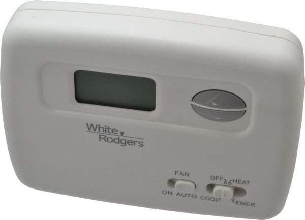 White-Rodgers - 45 to 99°F, 2 Heat, 1 Cool, Economy Digital Heat Pump Thermostat (Hardwired with Battery Back-Up) - 20 to 30 Volts, Electronic Switching Switch - Americas Industrial Supply