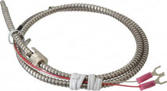 Thermo Electric - 32 to 900°F, J Universal Temp, Thermocouple Probe - 3 Ft. Cable Length, Stripped Ends with Spade Lugs, 1/4 Inch Probe Sheath Length, 1 Sec Response Time - Americas Industrial Supply