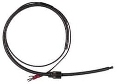 Thermo Electric - 32 to 900°F, J Universal Temp, Thermocouple Probe - 7 Ft. Cable Length, Stripped Ends with Spade Lugs, 1/4 Inch Probe Sheath Length, 1 Sec Response Time - Americas Industrial Supply