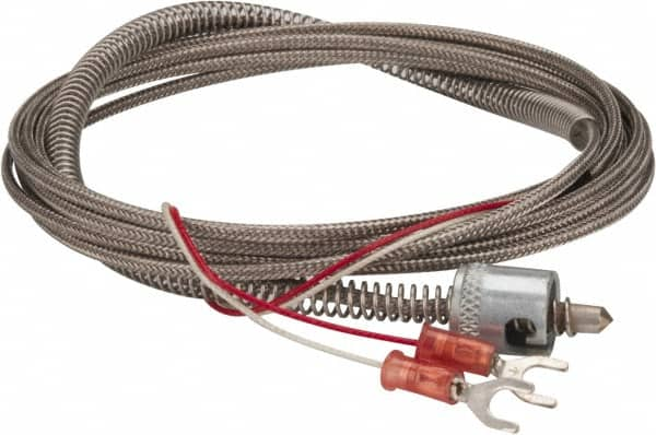 Thermo Electric - 32 to 900°F, J Universal Temp, Thermocouple Probe - 9-1/2 Ft. Cable Length, Stripped Ends with Spade Lugs, 1/4 Inch Probe Sheath Length, 1 Sec Response Time - Americas Industrial Supply