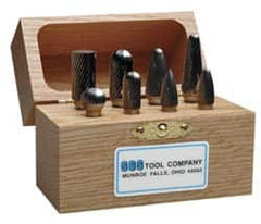 SGS Pro - 8 Piece, 3/16" Shank Burr Set - Tungsten Carbide, Multiple Head Shape - Americas Industrial Supply