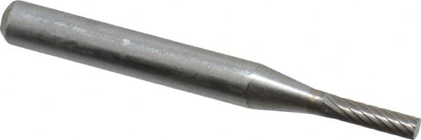 SGS Pro - 1/8" Cut Diam, 1/4" Shank Diam, Cylinder Head Single Cut Burr - Carbide, Flat End, 1/2" LOC - Americas Industrial Supply