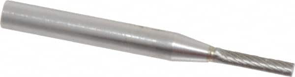 SGS Pro - 1/8" Cut Diam, 1/4" Shank Diam, Cylinder Head Single Cut Burr - Carbide, Flat End, 5/8" LOC, 2" OAL - Americas Industrial Supply