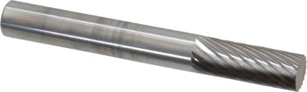 SGS Pro - 1/4" Cut Diam, 1/4" Shank Diam, Cylinder Head Single Cut Burr - Carbide, Flat End, 5/8" LOC - Americas Industrial Supply