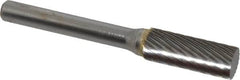 SGS Pro - 3/8" Cut Diam, 1/4" Shank Diam, Cylinder Head Single Cut Burr - Carbide, Flat End, 1" LOC - Americas Industrial Supply