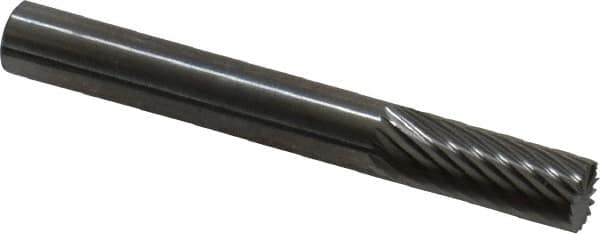 SGS Pro - 1/4" Cut Diam, 1/4" Shank Diam, Cylinder with End Cut Head Single Cut Burr - Carbide, End Cut End, 5/8" LOC, 2" OAL - Americas Industrial Supply