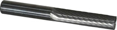 SGS Pro - 1/4" Cut Diam, 1/4" Shank Diam, Cylinder with End Cut Head Single Cut Burr - Carbide, End Cut End, 1" LOC - Americas Industrial Supply