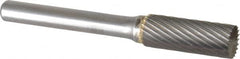 SGS Pro - 3/8" Cut Diam, 1/4" Shank Diam, Cylinder with End Cut Head Single Cut Burr - Carbide, End Cut End, 1" LOC - Americas Industrial Supply