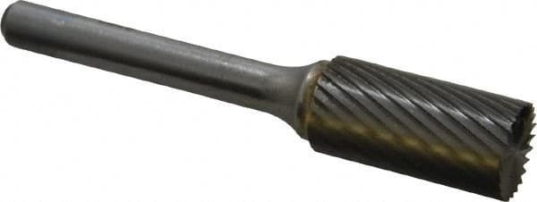 SGS Pro - 1/2" Cut Diam, 1/4" Shank Diam, Cylinder with End Cut Head Single Cut Burr - Carbide, End Cut End, 1" LOC, 2-3/4" OAL - Americas Industrial Supply