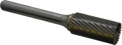 SGS Pro - 1/2" Cut Diam, 1/4" Shank Diam, Cylinder with End Cut Head Single Cut Burr - Carbide, End Cut End, 1" LOC, 2-3/4" OAL - Americas Industrial Supply