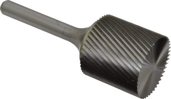 SGS Pro - 1" Cut Diam, 1/4" Shank Diam, Cylinder with End Cut Head Single Cut Burr - Carbide, End Cut End, 1" LOC, 2-3/4" OAL - Americas Industrial Supply
