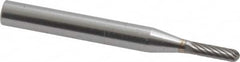 SGS Pro - 1/8" Cut Diam, 1/4" Shank Diam, Cylinder with Radius Head Single Cut Burr - Carbide, Radius End, 1/2" LOC - Americas Industrial Supply