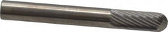 SGS Pro - 1/4" Cut Diam, 1/4" Shank Diam, Cylinder with Radius Head Single Cut Burr - Carbide, Radius End, 5/8" LOC, 2" OAL - Americas Industrial Supply
