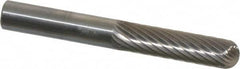 SGS Pro - 1/4" Cut Diam, 1/4" Shank Diam, Cylinder with Radius Head Single Cut Burr - Carbide, Radius End, 1" LOC, 2" OAL - Americas Industrial Supply