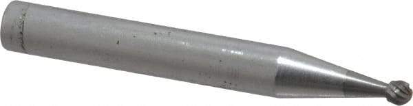 SGS Pro - 1/8" Cut Diam, 1/4" Shank Diam, Ball Head Single Cut Burr - Carbide, Radius End, 3/32" LOC - Americas Industrial Supply