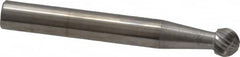 SGS Pro - 1/4" Cut Diam, 1/4" Shank Diam, Ball Head Single Cut Burr - Carbide, Radius End, 7/32" LOC - Americas Industrial Supply