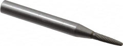 SGS Pro - 1/8" Cut Diam, 1/4" Shank Diam, Tree Head Single Cut Burr - Carbide, Radius End, 1/2" LOC - Americas Industrial Supply