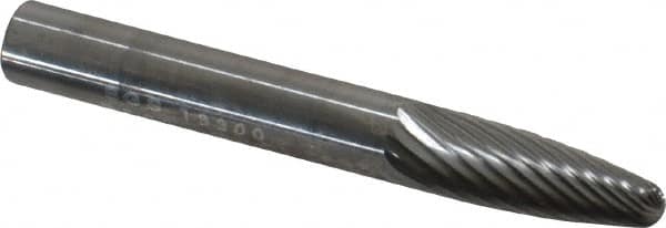 SGS Pro - 1/4" Cut Diam, 1/4" Shank Diam, Tree Head Single Cut Burr - Carbide, Radius End, 3/4" LOC - Americas Industrial Supply