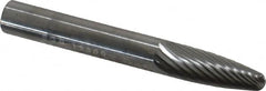SGS Pro - 1/4" Cut Diam, 1/4" Shank Diam, Tree Head Single Cut Burr - Carbide, Radius End, 3/4" LOC - Americas Industrial Supply